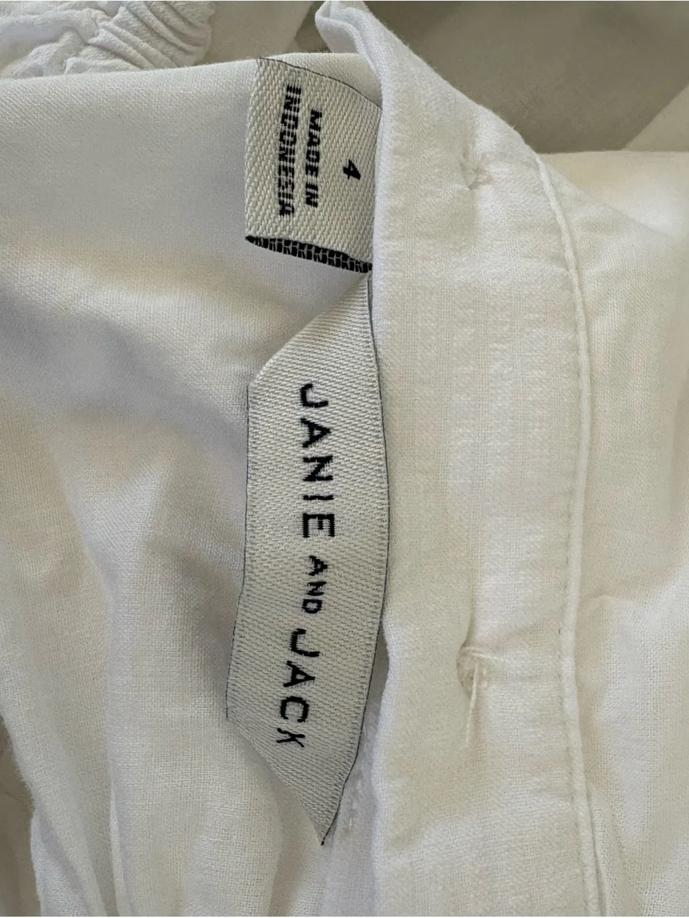 NWOT Janie and Jack White Flutter Sleeve Cotton Seersucker Top Sz: 4T | Summer